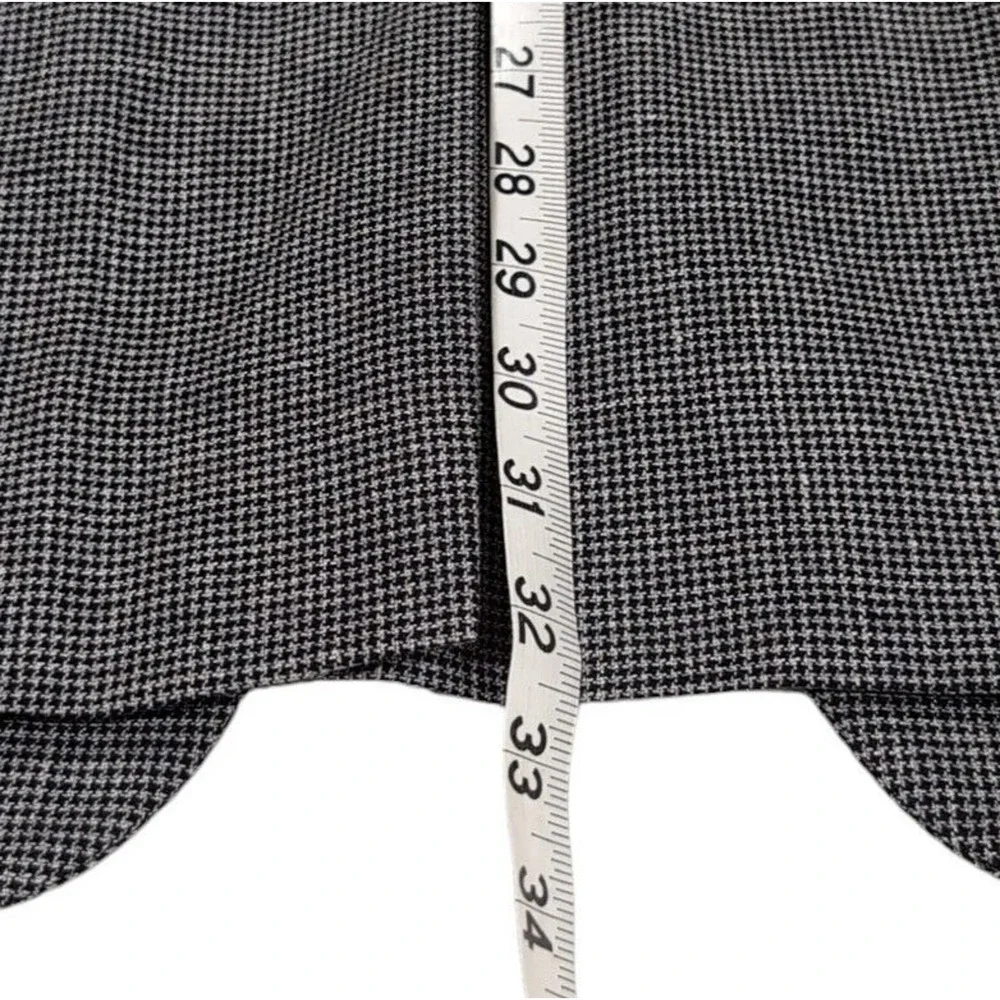 Jos A Bank Silk‎ Wool Sport Coat Men's Size 42L Black White Houndstooth 2 Button